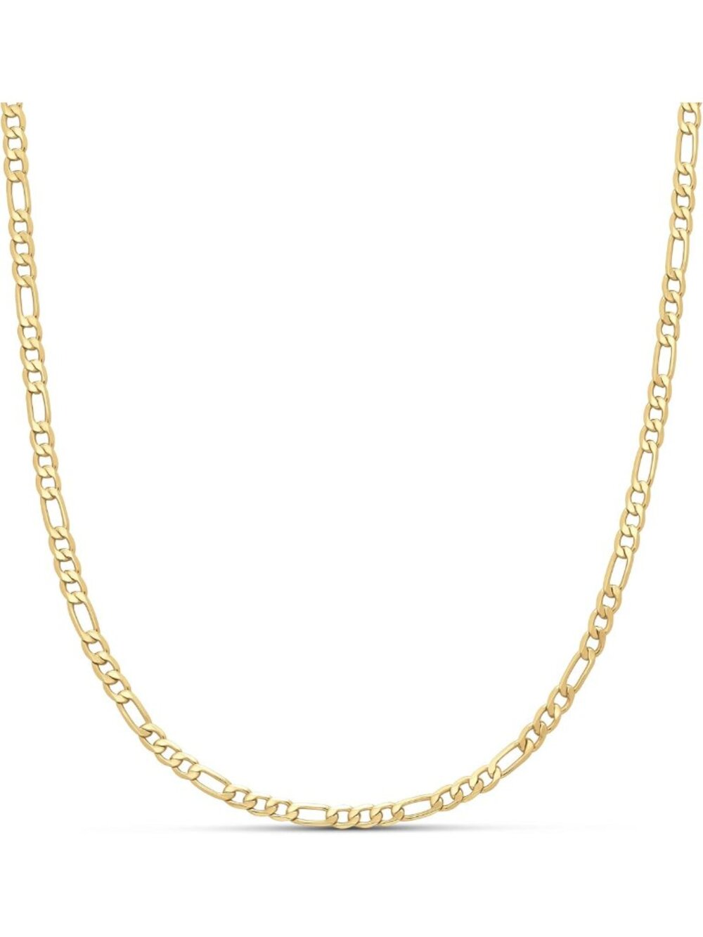 14k Gold/Sterling Silver Plated Figaro Chain Necklace - Elegant Layering Jewelry